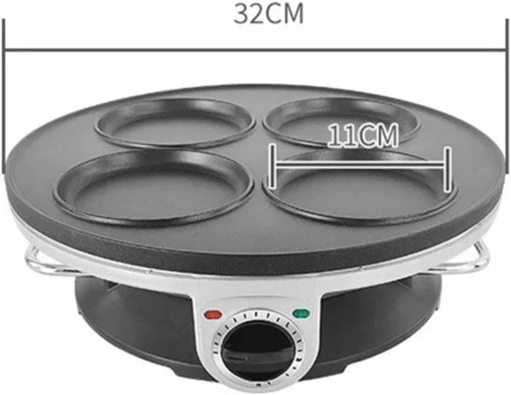 7-Hole Electric Omelette Pan & Burger Maker, Adjustable 3-Level Temperature Skillet for Eggs, Ham, Cakes - Versatile Non-Stick Cooking Tool 7 Holes