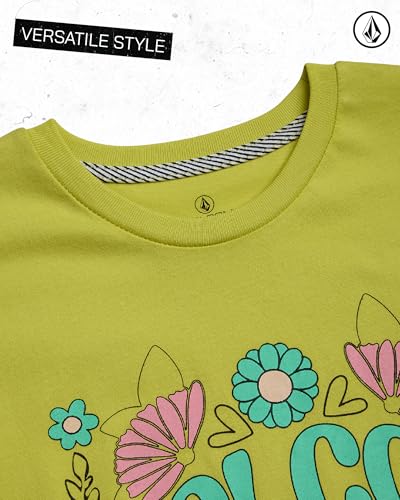 Image of Volcom Girls Shirts - Casual Crewneck Short Sleeve Graphic Tee Trendy Tops - Breathable Girls Summer Clothes