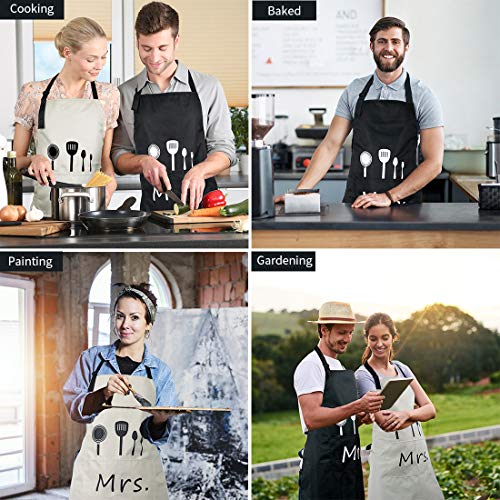 ETLEE Mr. & Mrs. Couple Aprons Set(2PCS) Adjustable Kitchen Cooking Bib Apron Wedding Anniversary Engagement Bridal Shower Gift For Couples and Newlyweds - Cosy Home Interiors ETLEE Mr. & Mrs. Couple Aprons Set(2PCS) Adjustable Kitchen Cooking Bib Apron Wedding Anniversary Engagement Bridal Shower Gift For Couples and Newlyweds - Image 2