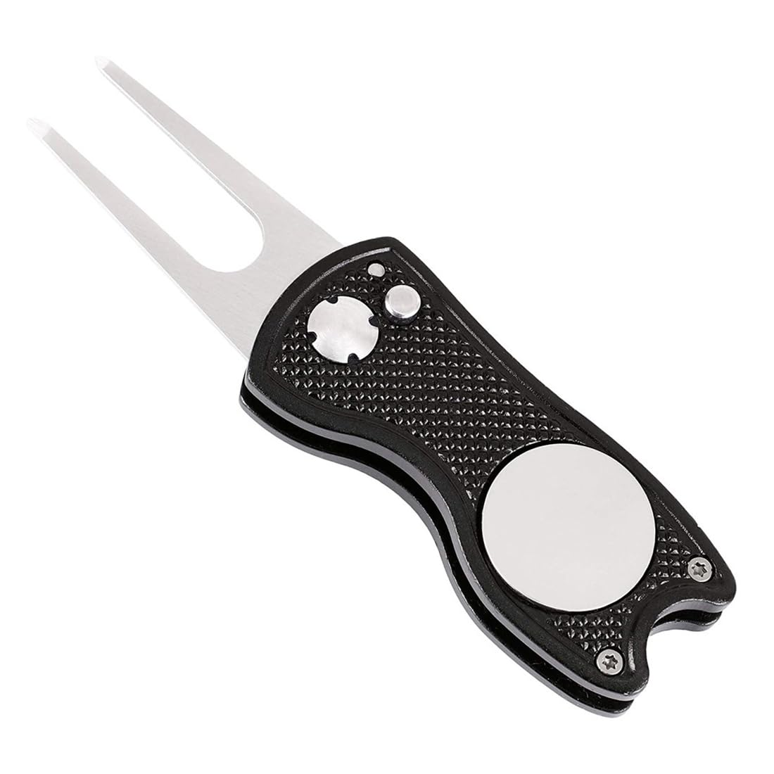 SGERUFZ Golf Reparatur Pitchgabel Edelstahl Multifunktion Tool mit Pop-up-Taste Ball Marker Switchblade Zubehör