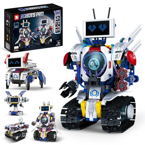 DIEBA Building 5 in 1 Robot Toys for 8-12 Year Old Boys Girls, Remote & APP DIY Educational Toy Science Kits for Kids, Technic Coding Robotic Toys, Birthday Gift for 8 9 10 11 12 Years Kids (603pcs)