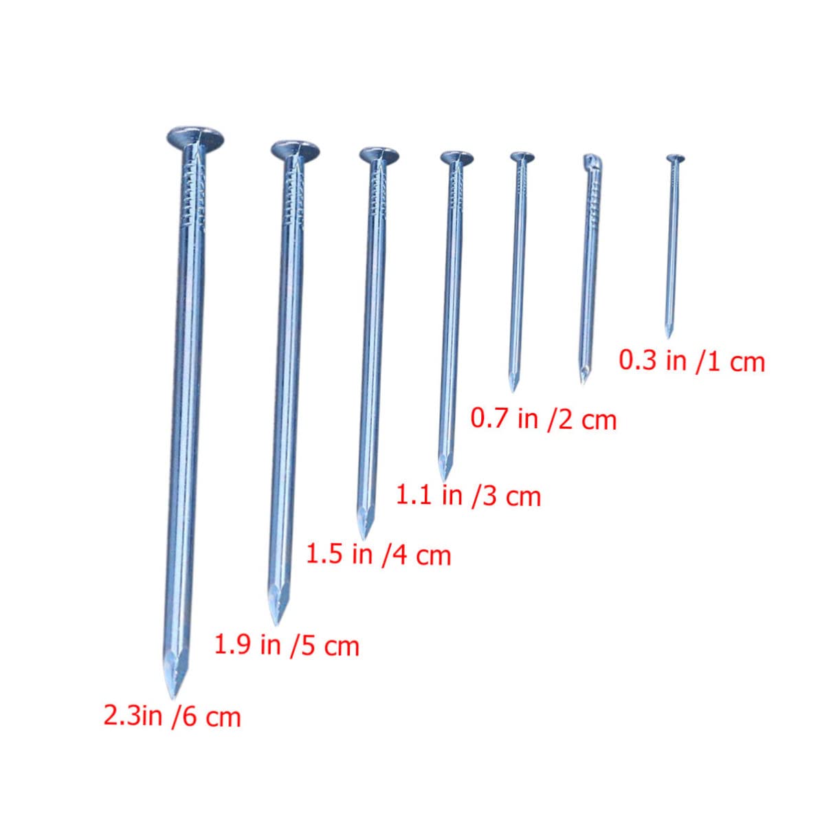 NAMOARLY 240 Pcs Assortment Brad Nails Round Head Iron Nails for Wall Fastening Picture Hanging Nails Assorted Kit