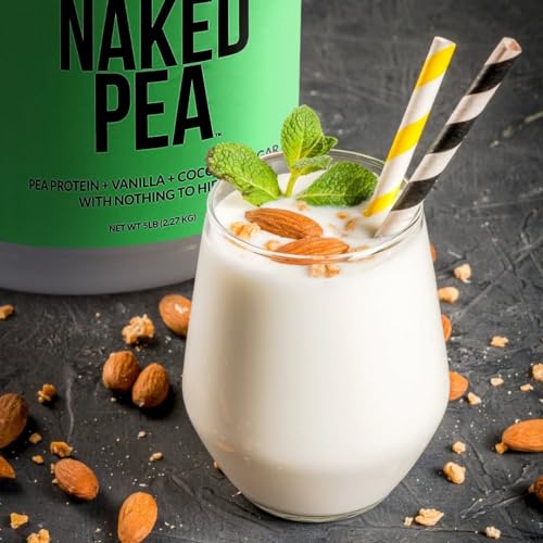 Image of NAKED Vanilla Pea Protein Isolate from North American Farms, Only 3 Ingredients, Vanilla Vegan Protein, Gluten-Free, Soy Free, GMO Free - 1LB (Pack of 2)