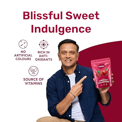 Image of Farmley Dried Cranberry I 250 Gram, Pack Of 1 I Dried Fruit, Berries, High Nutrient And Antioxidant No Added Preservatives