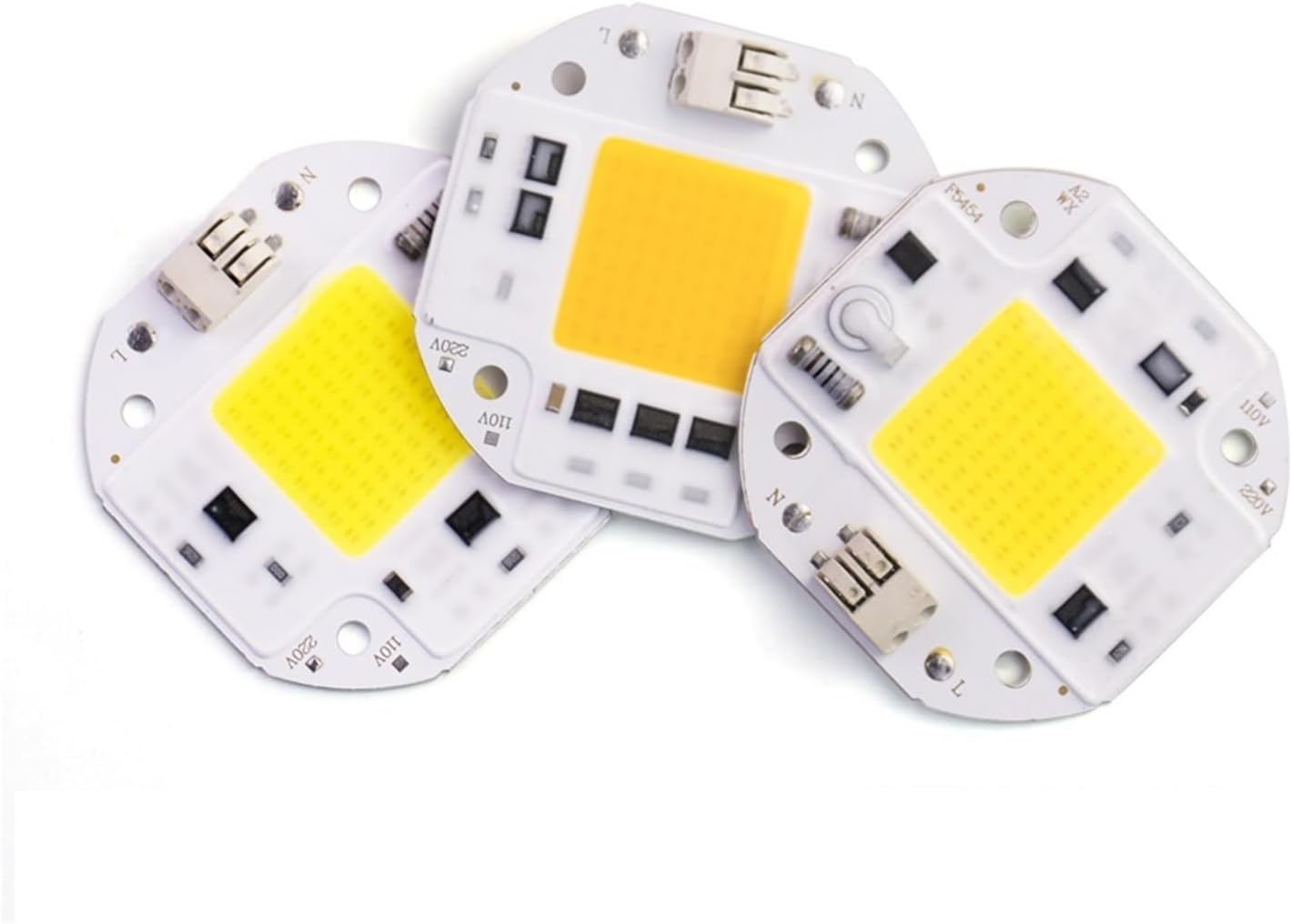3pcs 50W 70W 100W COB LED Chip 220V 110V Smart IC No Need Driver DIY Flood Light Spotlight High Power 54mm LED Matrix COB Chip F5454(100W,110V_Cool White)