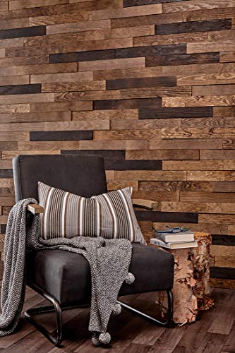 Timberwall - Landscape Collection Black Rock Desert - DIY Wood Wall Panel - Solid Wood Planks - Easy Peel and Stick Application - 9.8 Sq Ft - Thumbnail 7