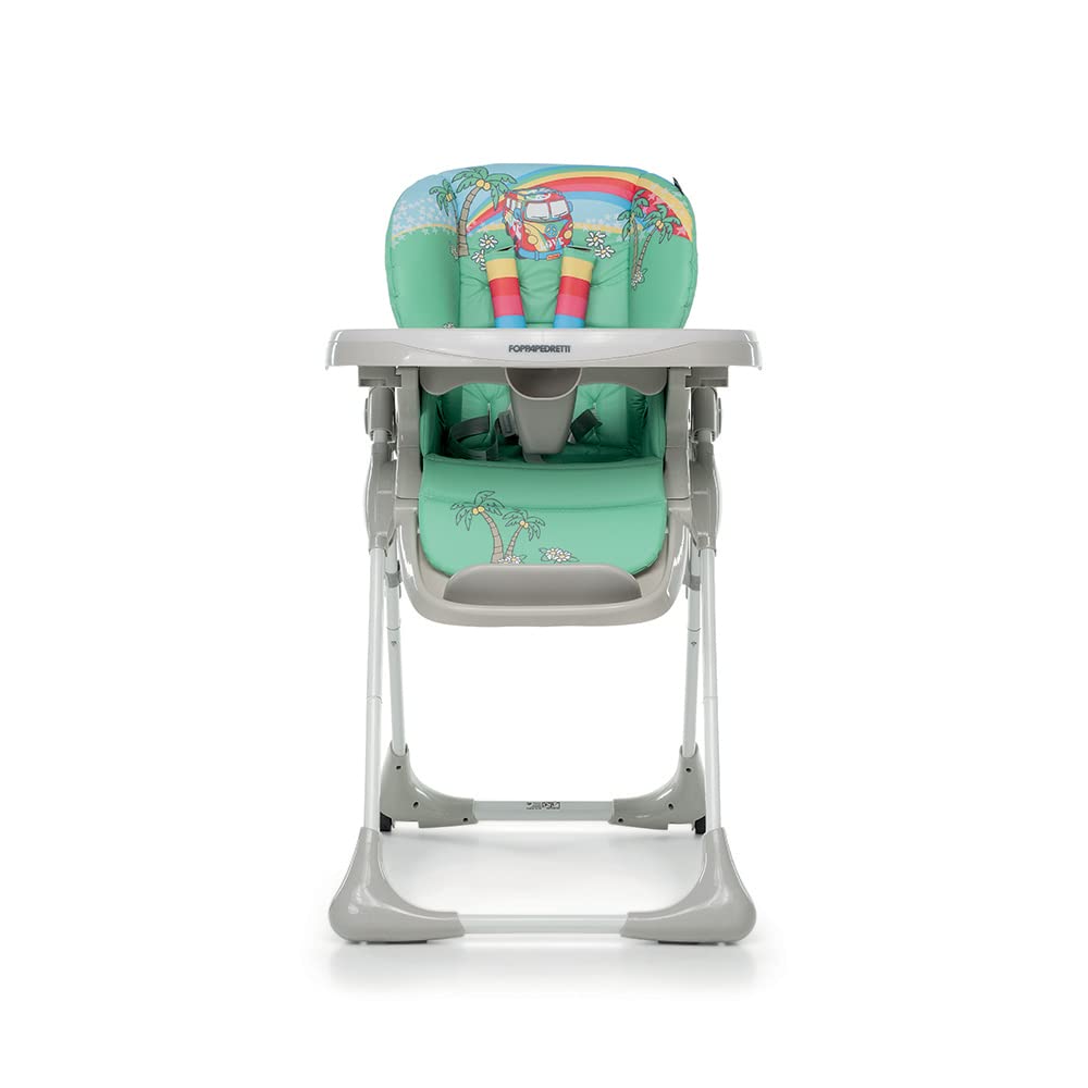 Foppapedretti Seggiolone Meeting, bambini da 6 mesi a 3 anni (fino a 15 Kg), Seduta/Poggiapiedi/Schienale Regolabili, Cesto Porta Oggetti, Stabile e Confortevole, con Imbottitura Lavabile, Spring