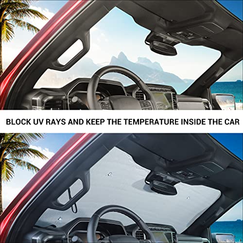 Jimen For 2021+ F150 Windshield Sunshade, Car Front Window Shade Sun Visor Compatible With Ford F150 2021-2023 #TOP4