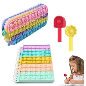 BKPAPTXY Notebook Potlood Box Pop Fidget Sensory Toy Pack Eenvoudige Poppet Popper Figetget Speelgoed Set Angst Stress…