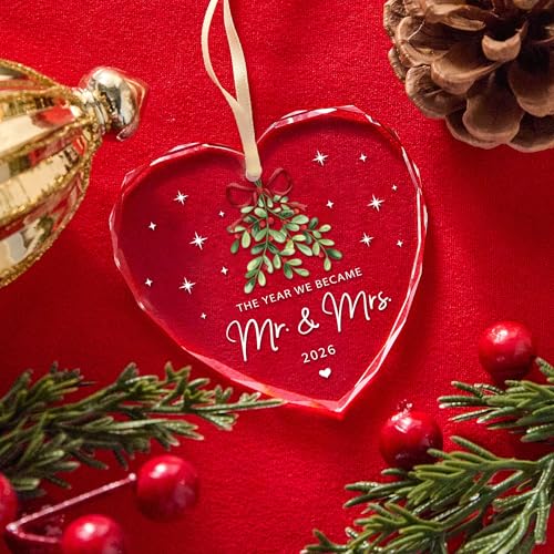 Image of Wedding Gifts for Couples 2026,First Christmas Married Ornament 2026