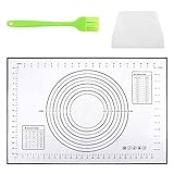 [Ideale Größe mit Messung]: Diese Backmatte ist 60x40cm und reicht zum Kneten, Rollen und Formen von Brot aus. Die Zollmarkierung auf der Gebäckmatte erleichtert das Zubereiten und Schneiden des perfekten Kuchens, Pizza oder Gebäck kruste.