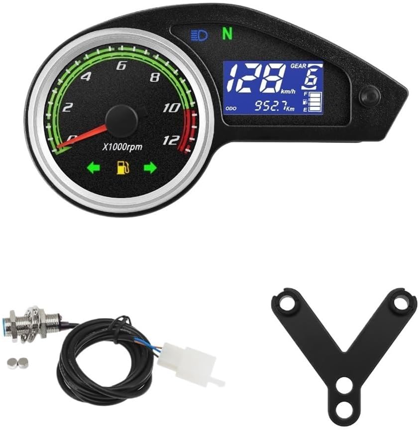Motorcycle Speedometer Universal Motorcycle Gauge Tachometer Tachometer Digital Instrument Odometer Meter 12V Tachometer Panel