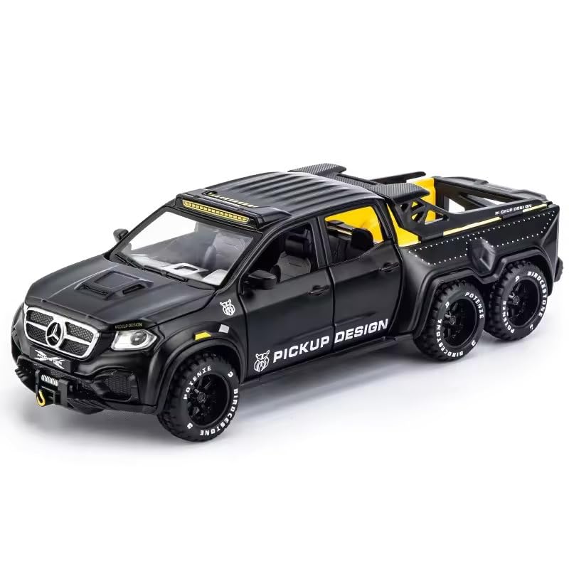 Mrcedes Benz Class X Pickup Truck 1:28 Diecast Scale Model Metal Pull Back Toy Car For Kids With Openable Doors & Light, Music Toy Vehicle For Kids [Color As Per Stock]