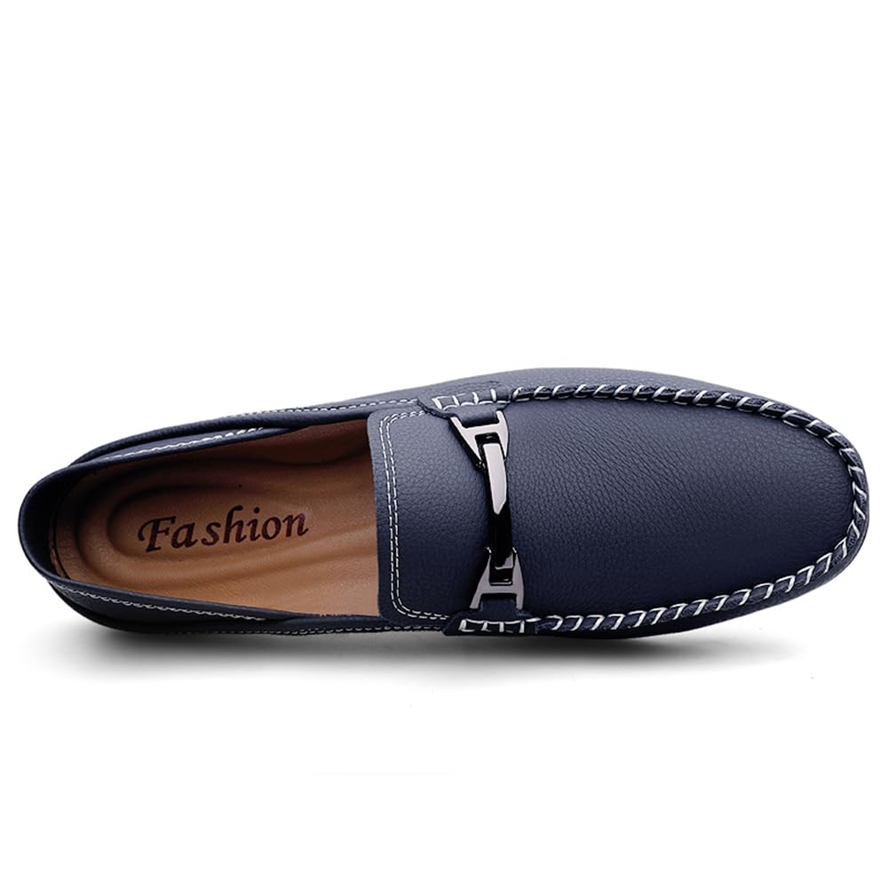 Mocasines casuales de piel auténtica para hombre, mocasines de vestir para uso diario