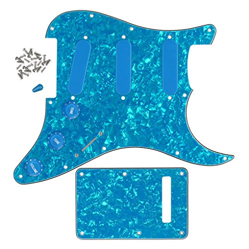 FLEOR Lot de pickguard SSS pour guitare Stratocaster, boutons de contrôle 2T1V, pointe de sélecteur de niveau pour… - Les Beatles, Paul McCartney, John Lennon, RIngo Starr, George Harrison FLEOR Lot de pickguard SSS pour guitare Stratocaster, boutons de contrôle 2T1V, pointe de sélecteur de niveau pour… – Image 3