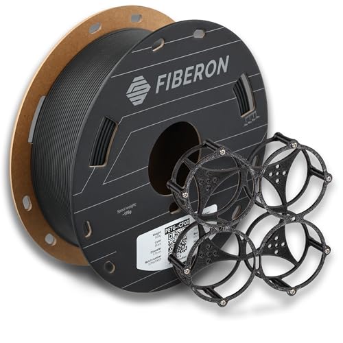 Image of Polymaker Fiberon PETG-RCF Filament Black 1.75mm 0.5kg, Recycled Carbon Fiber Reinforced PETG 3D Printing Filament Ideal for Drone and Automotive Products