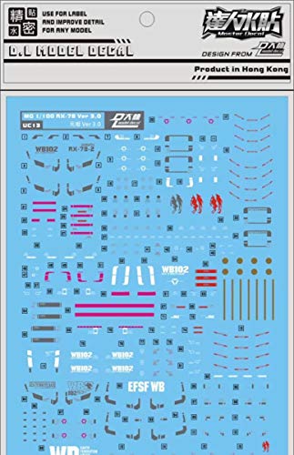 Decals Water Sticker Fits BANDAI MG 1/100 RX 78 2.0 Gundam VER 3.0 Model Gunpla