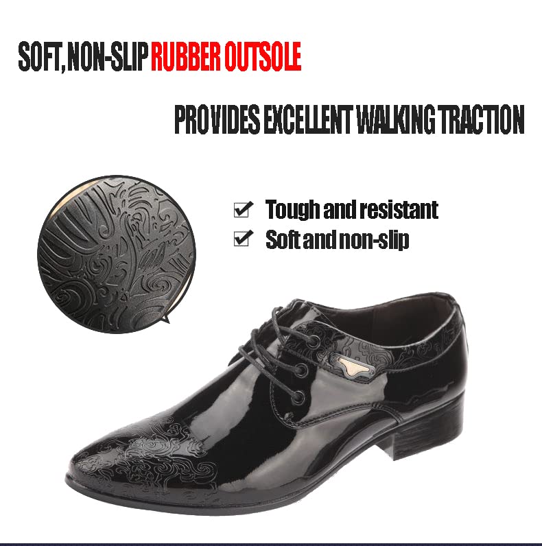 Men's Patent Leather Tuxedo Oxfords,Cloud Pattern Classic Business Derby Dress Shoes Leather Lined Lace-up Formal Oxford4