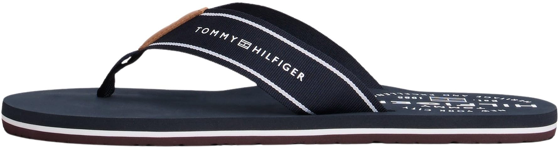 Tommy Hilfiger Men’s Wide Strap Flip Flops, Blue (Desert Sky), 6.5