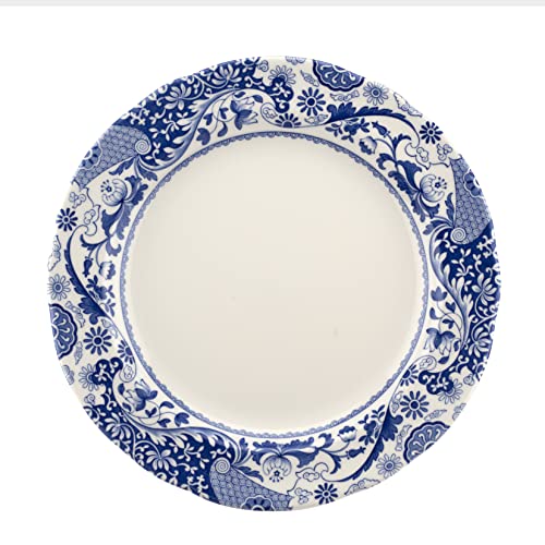 Spode BRO0100 Brocato - Juego de 4 platos llanos de 27 cm, color azul y blanco