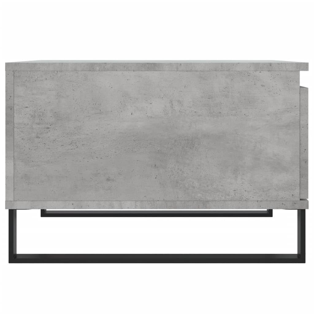 Générique Stolik kawowy Szary Beton 55x55x36,5 cm Drewno inżynierskie | Z szufladą do przechowywania, wytrzymała góra, metalowe nóżki, łatwa do czyszczenia, nowoczesna