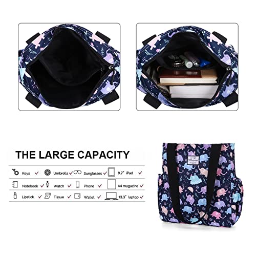 Image of KAMO Floral Tote Bag - Waterproof Lightweight Handbags Travel Shoulder Bag for Hiking Yoga Gym Swimming Travel Beach