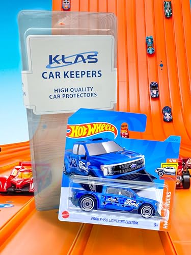Hot Wheels Ford F-150 Lightning Custom (Blue) 9/10 HW Hot Trucks - 2023-226/250 (Short Card) - COMES IN A KLAS CAR KEEPER PROTECTIVE COLLECTORS CASE - HKG66 - Image 3