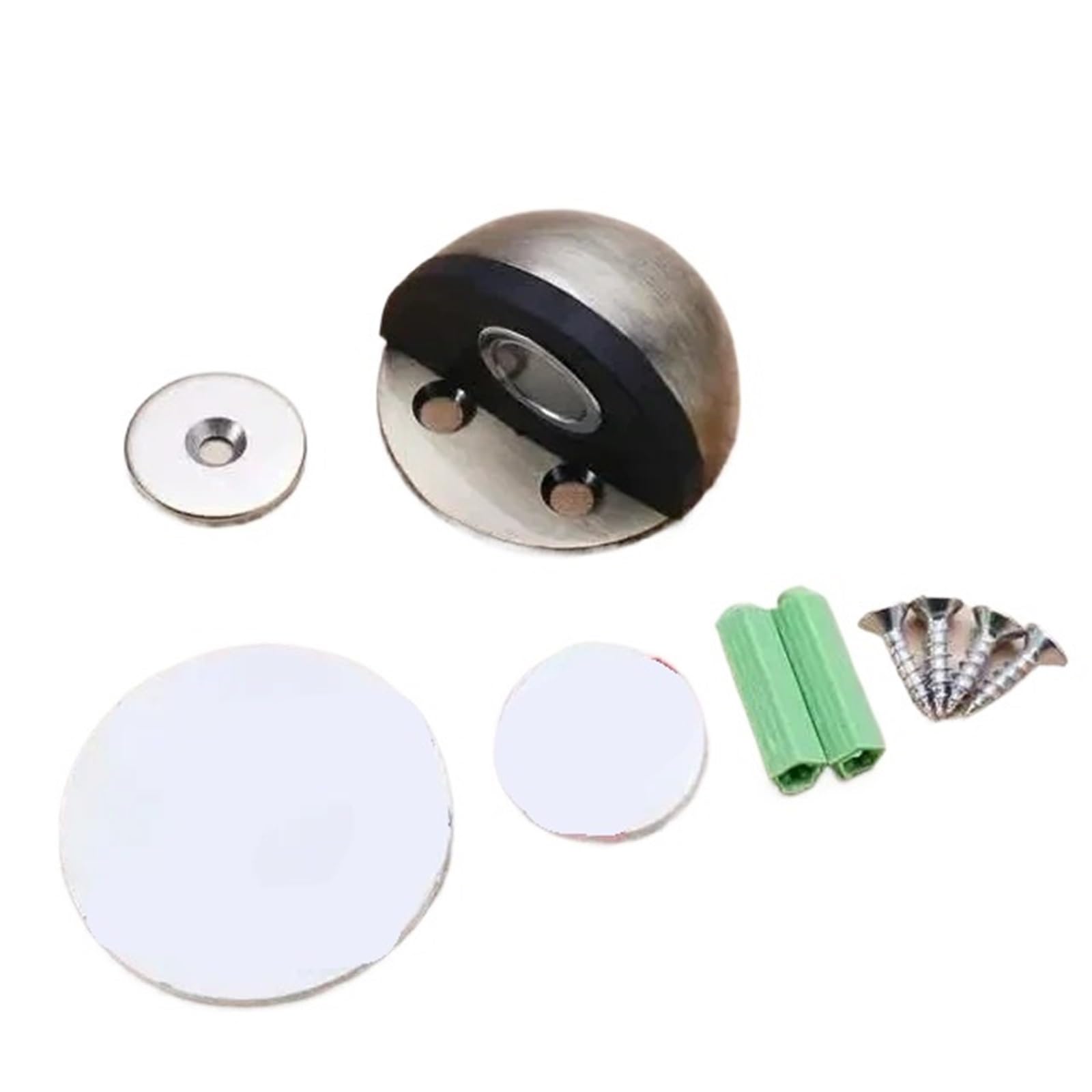 Door Stop Stainless Steel Door Stopper Dual Catch No Punching Bumper Wedge Wall for Floor(Green Bronze)