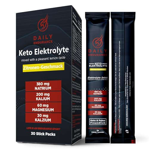 Daily Endurance | Keto Elektrolyt Pulver | Unterstützt Hydratation und Erholung | Low Carb, Keto & Paleo | Kein Zucker & Vegan Pulver für Elektrolyte Getränk | 30 Stick Packs (Zitrus-Salz)