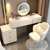 BONITO Y PRÁCTICO: Este tocador es pequeño, delicado y potente, y mantiene sus artículos de aseo personal organizados y al alcance de la mano. El diseño compacto y el estilo minimalista moderno tienen en cuenta las diversas necesidades de los amantes de la belleza, y puede combinarse perfectamente con varios estilos de decoración de dormitorio.