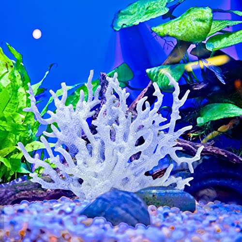 Image of 2 PCS Aquarium Coral Ornament, Blue Pink Coral Reef Decor, Artificial Plants Fish Tank Decorations (Pack of 2)