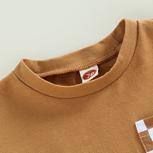 Sejardin Toddler Baby Boy Summer Outfit Patchwork Plaid Stripe Short Sleeve T Shirt Tops and Shorts Infant Boy Clothes4