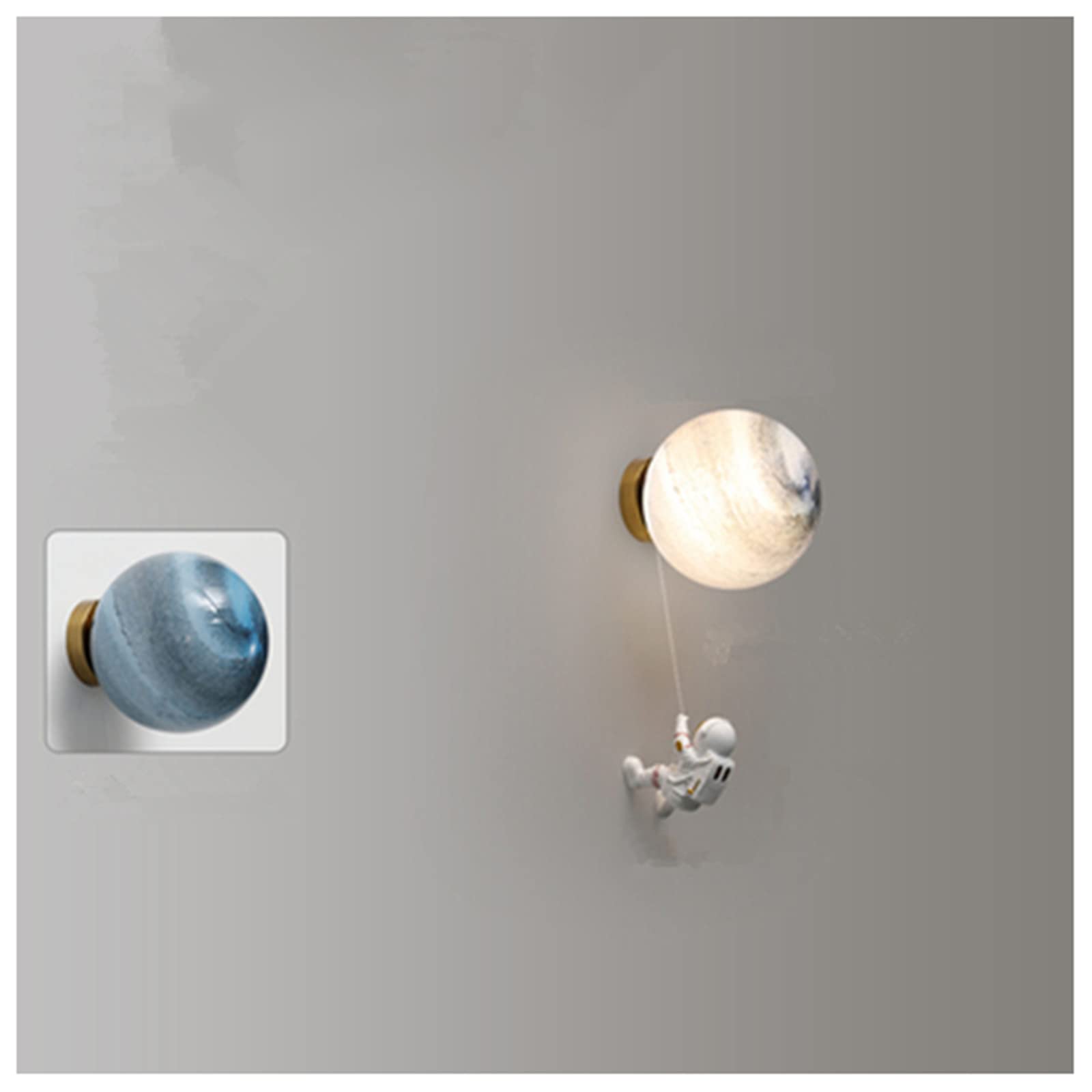 Lámpara de pared for niños Luz de noche Luz de pared de astronauta LED G9 Iluminación de pared de luna interior Altura ajustable for habitación de niños Dormitorio Sala de estar, Blanco ( Color : Plan