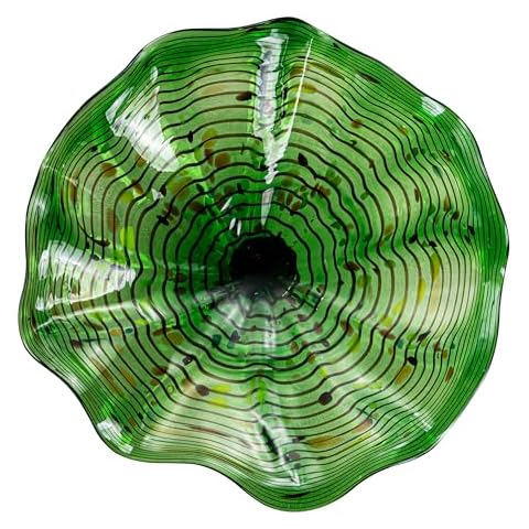 Bakspa Green Blown Glass Plate Cover