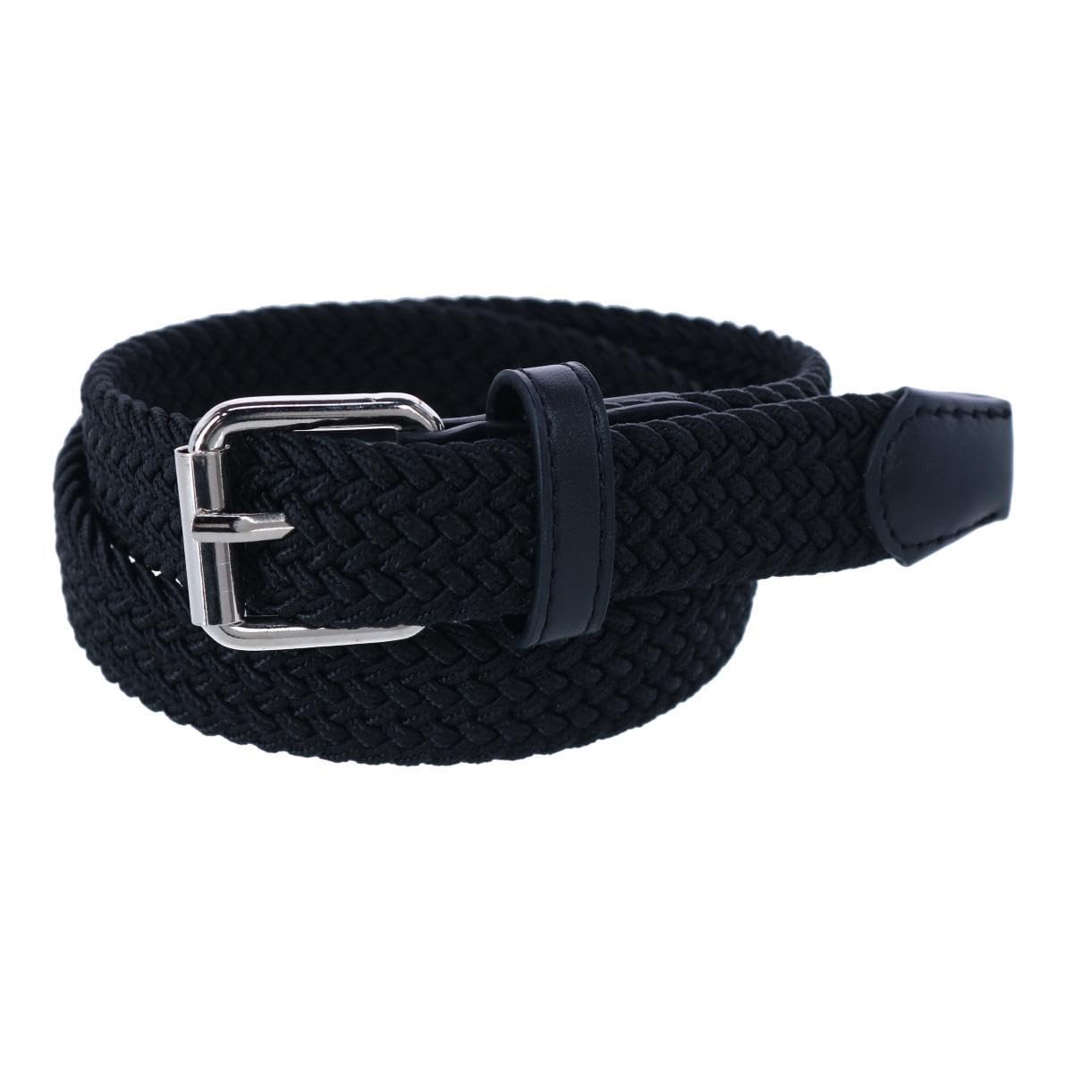 CTM Kids' Elastic Braided Stretch Belt, Medium, Black