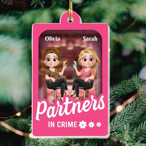 Bestie Sisters Forever Personalized 3D Acrylic Ornament - Custom Cartoon Action Figure Keepsake for Friendship Gifts - Image 2