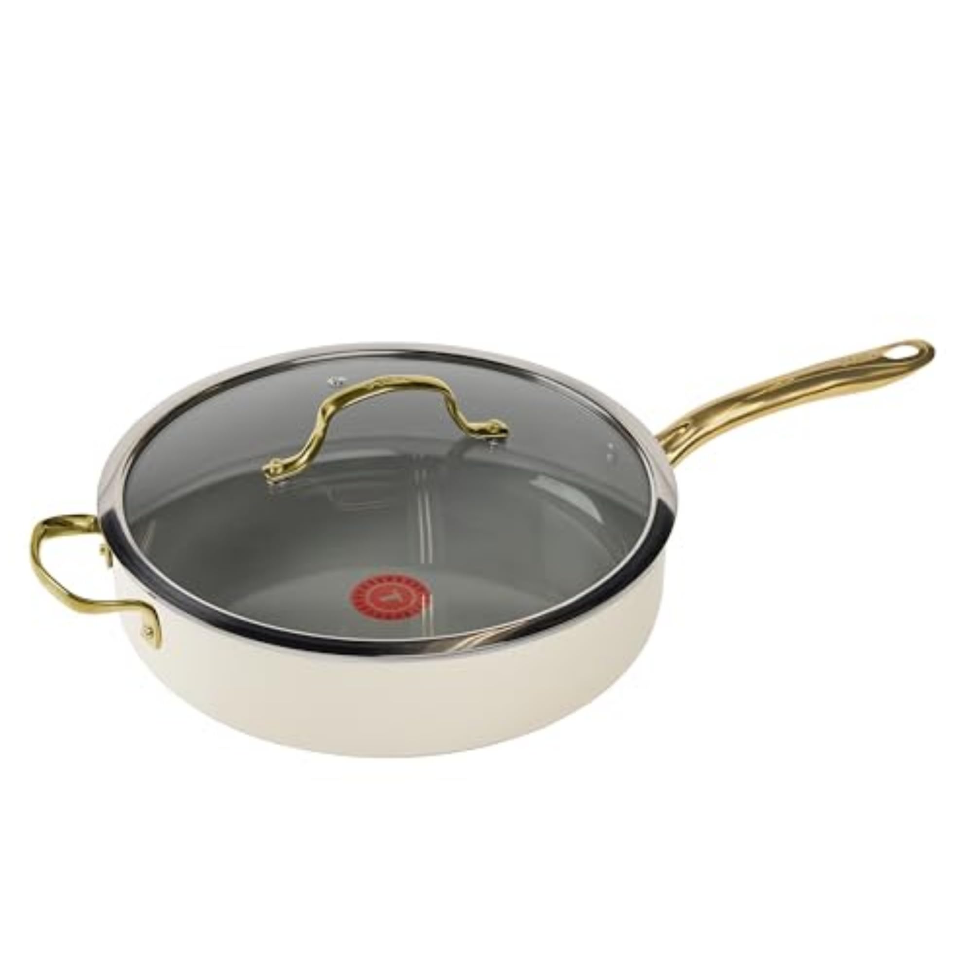 T-Fal Preserve Ceramic Nonstick Saute Pan with Lid 5.5 Qt, Oven and Broiler Safe up to 350°F Cookware, Frying Pan, Stay-Cool Handle, Skillet Pots and Pans, Beige