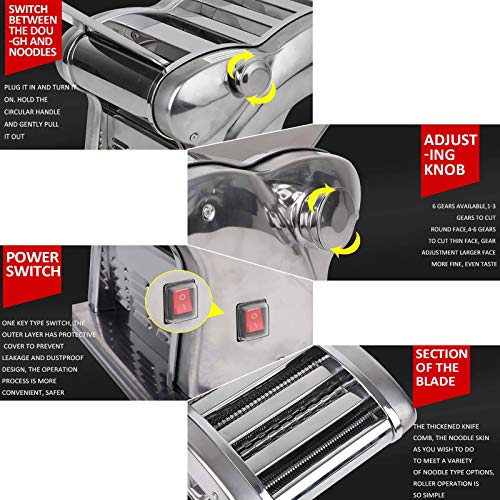 Machine à pâtes électrique en acier inoxydable avec coupe-pâte intégré - 5