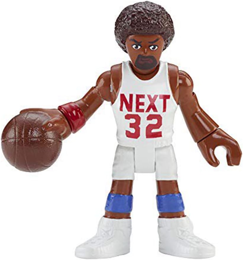 Imaginext Replacement Figure for Blind Bag Series 4 - CDX81 ~ Loose ~ Basketball Player Next 32 ~ Tribute to Julius Dr. J Irving, White, Brown