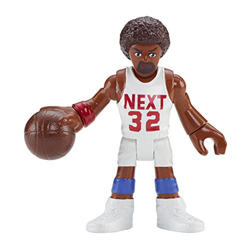 Imaginext Replacement Figure for Blind Bag Series 4 - CDX81 ~ Loose ~ Basketball Player Next 32 ~ Tribute to Julius Dr. J Irving, White, Brown