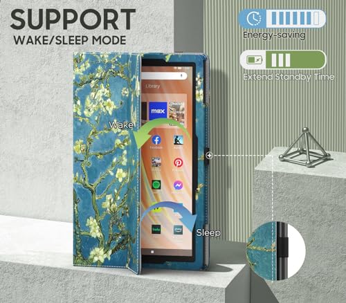 Image of MoKo Case Fits Amazon Kindle Fire HD 10 Tablet(13th /11th Gen) 10.1 inch,Apricot Blossom