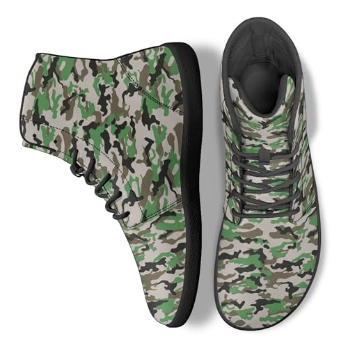 Image of Fashion Print Womens Mens High Top Barefoot Sneakers Flat Shoes