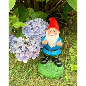 Gnometastic Middle Finger Gnome, 8.45in Tall - The Original Double Bird Garden Gnome Statue - Outdoor Funny Gnome Decoration and Lawn Ornament Gnometastic Middle Finger Gnome 845in Tall The Original Double Bird Garden Gnome Statue Outdoor Funny Gnome Decoration and Lawn Ornament