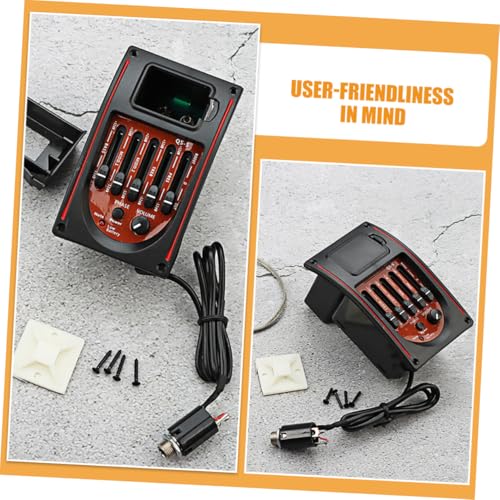 Ecualizador y dispositivo de pastilla para guitarra acústica y bajo, modelo 1034Z9SEOU9273I8IHEM, color negro, fabricado en plástico y componentes electrónicos miniatura 7