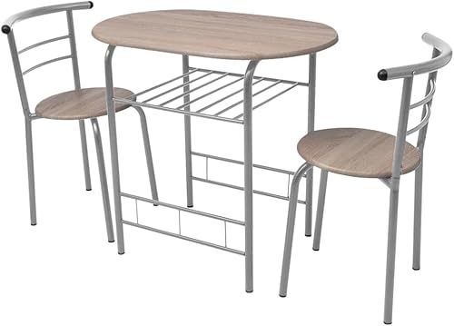 Miniatura 2 de Moderno juego de mesa de desayuno con taburetes, muebles de cocina MDF que ahorran espacio para apartamentos, cafeterías y pubs (marco de hierro