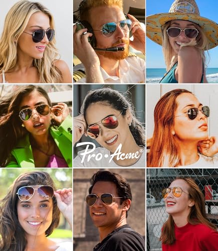 Pro Acme Classic Polarized Aviator Sunglasses for Women Men, Lightweight Metal Pilot Frame UV400 Protection 58MM2