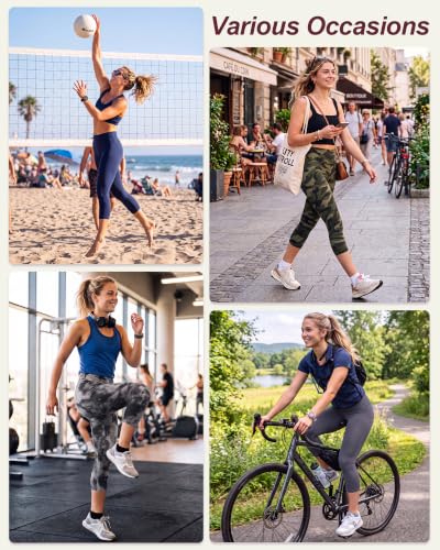Image of TNNZEET High Waisted Leggings for Women - No See Through Tummy Control Cycling Workout Yoga Pants with Pockets Reg & Plus