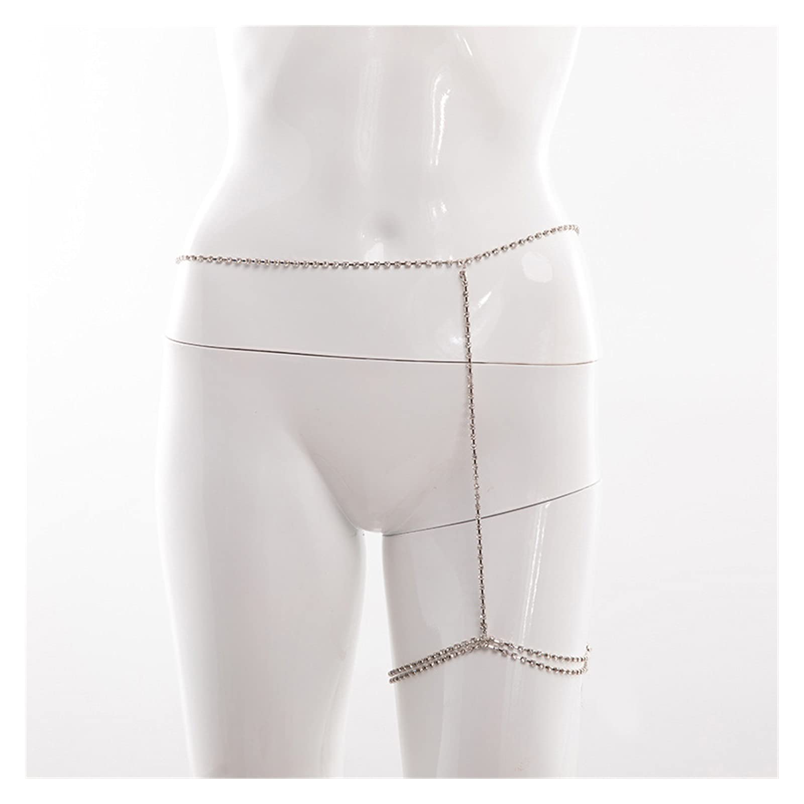 Body Chain Damen Kette - Goldfarbene einfache Strandkette mit Kreuzband für Taille und Bauch - Schwarze Harnaskette - Edler Schmuck für Damen - Accessoires