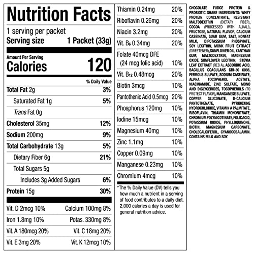Nutrisystem® Chocolate Fudge Turbo Protein And Probiotic Shake Mix, Meal Replacement Shake,15G Of Protein, 21 Vitamins And Minerals, 25 Servings #TOP1