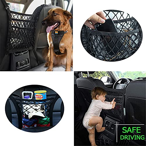 FCILY – Barreira para cães de carro, rede para cães para carro entre os assentos, organizador de red